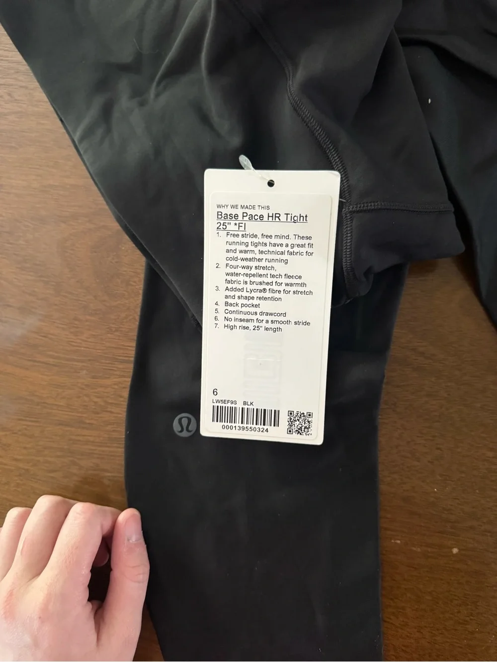 BNWT Lululemon Base pace 25” fleece lined leggings